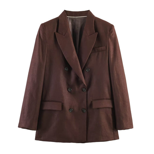 Damen Doppelreihiger Blazer mit gerade geschnittener Anzughose Nord Taschen