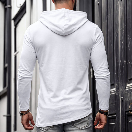 Herren Enganliegendes Langarmshirt mit hohem Schlauchkragen und asymmetrischem Saum Nord Taschen