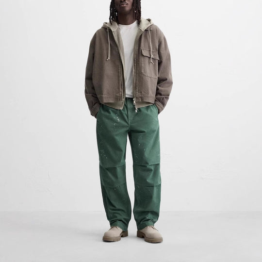 Herren Kurzblouson aus Canvas mit gehäkeltem Kontrastkragen Nord Taschen