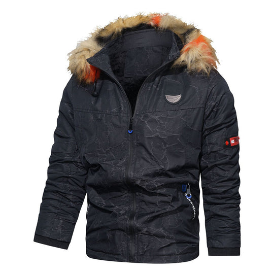 Herren Thermoisolierter Parka im Utility‑Stil mit Kunstfellkapuze und wattierter Innenlage Nord Taschen