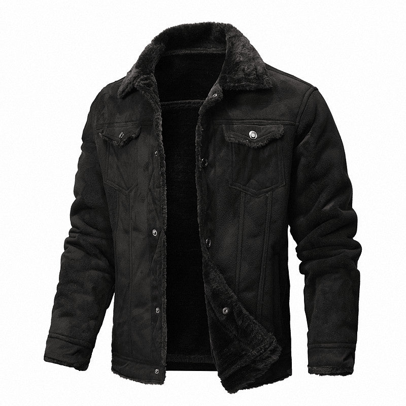 Herren Wildlederoptik Jacke Nord Taschen