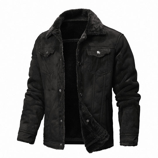 Herren Wildlederoptik Jacke Nord Taschen