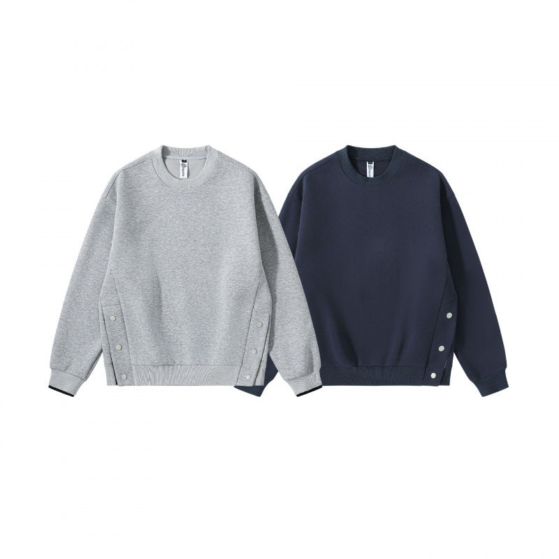 Unisex Oversize-Sweatshirt mit seitlichen Druckknopfleisten, Rippbündchen und Rundhals Nord Taschen