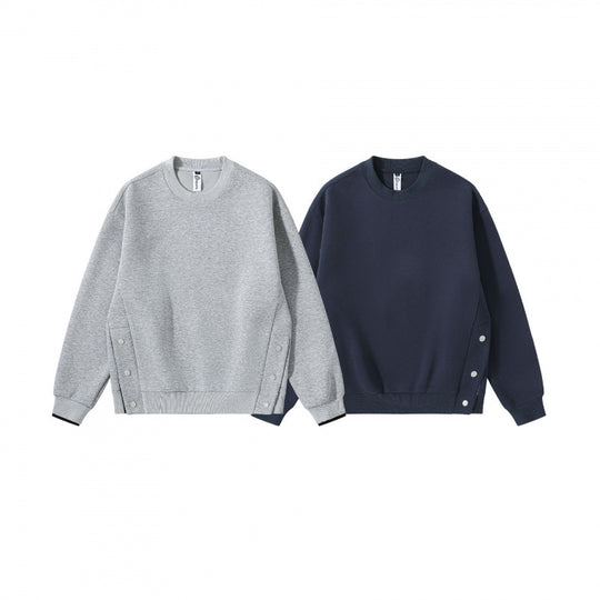 Unisex Oversize-Sweatshirt mit seitlichen Druckknopfleisten, Rippbündchen und Rundhals Nord Taschen