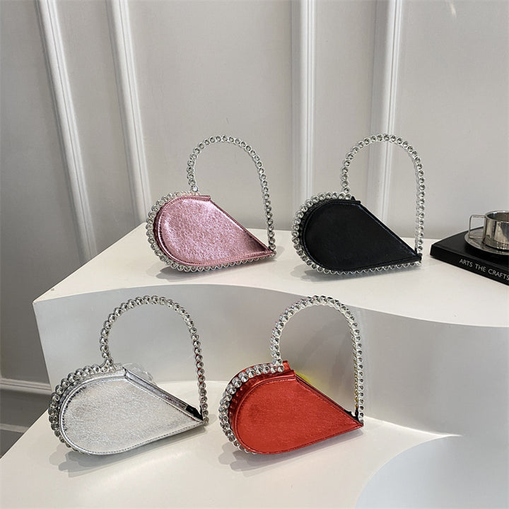 Damen elegante Handtasche mit einzigartigem Herzdesign und funkelndem Tragegriff Nord Taschen