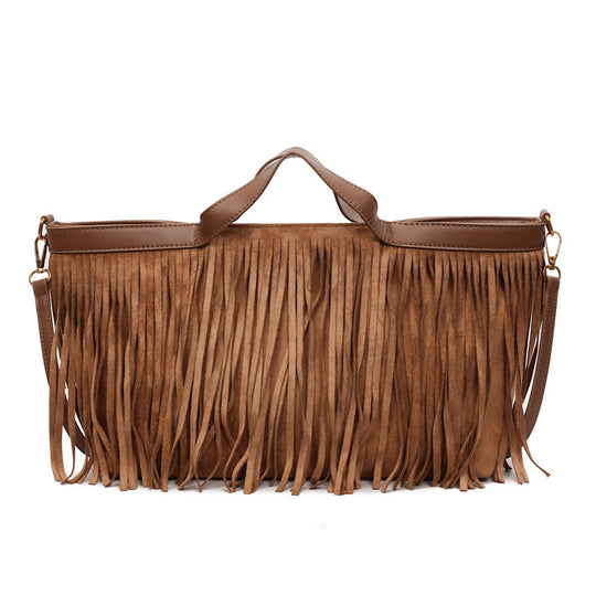Damen Hobo-Tasche mit fransigem Design und komfortablem Schulterriemen Nord Taschen