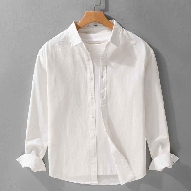 Herren Texturiertes Baumwoll-Hemdjacken-Overshirt im Relaxed-Fit mit Kentkragen Nord Taschen