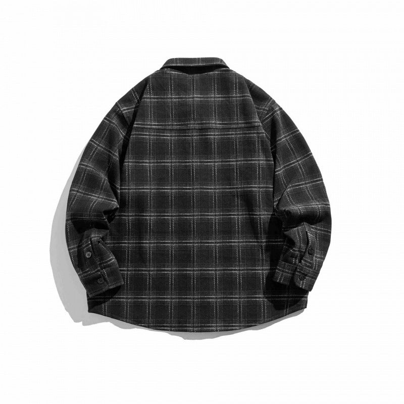 Herren Relaxed-Fit Holzfällerhemd aus weichem Flanell mit Brusttasche und gerundetem Saum Nord Taschen