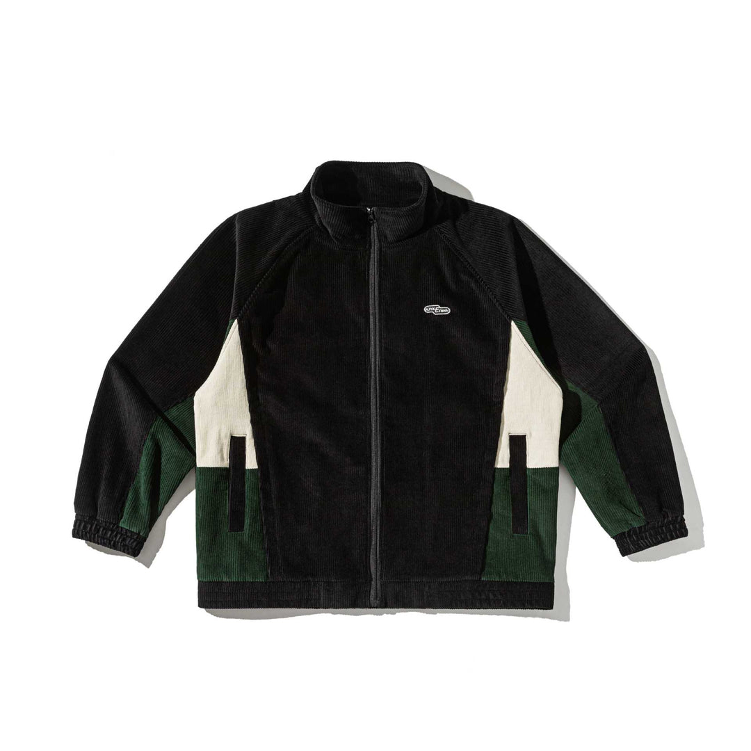 Unisex Kurz geschnittene Cord-Trackjacke im Retro-Utility-Stil mit Stehkragen Nord Taschen