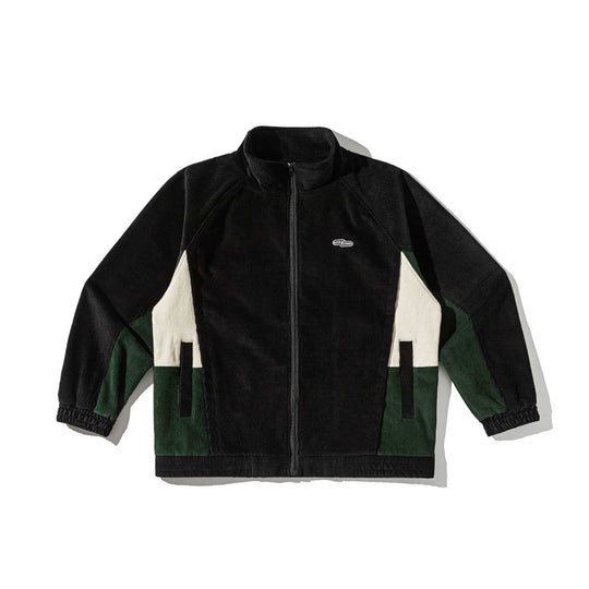Unisex Kurz geschnittene Cord-Trackjacke im Retro-Utility-Stil mit Stehkragen Nord Taschen