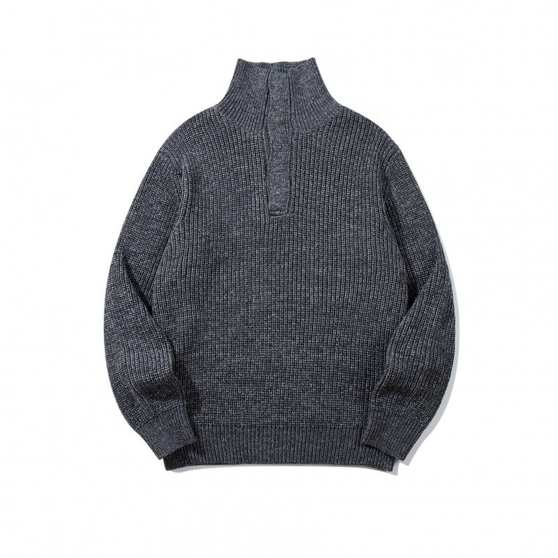 Unisex Grobgestrickter Halfzip-Pullover mit Stehkragen und markanter Rippenstruktur Nord Taschen
