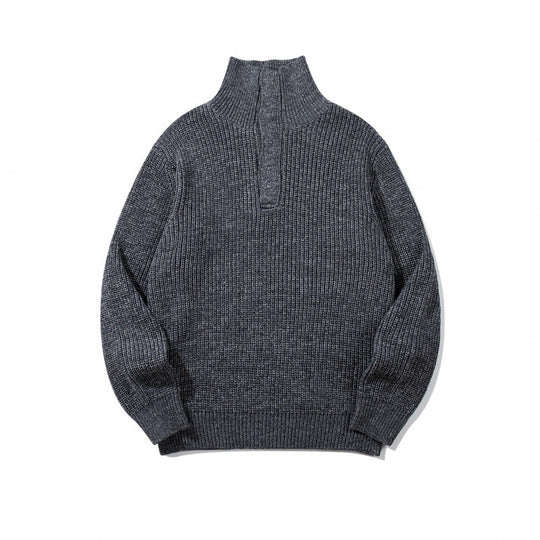 Unisex Grobgestrickter Halfzip-Pullover mit Stehkragen und markanter Rippenstruktur Nord Taschen