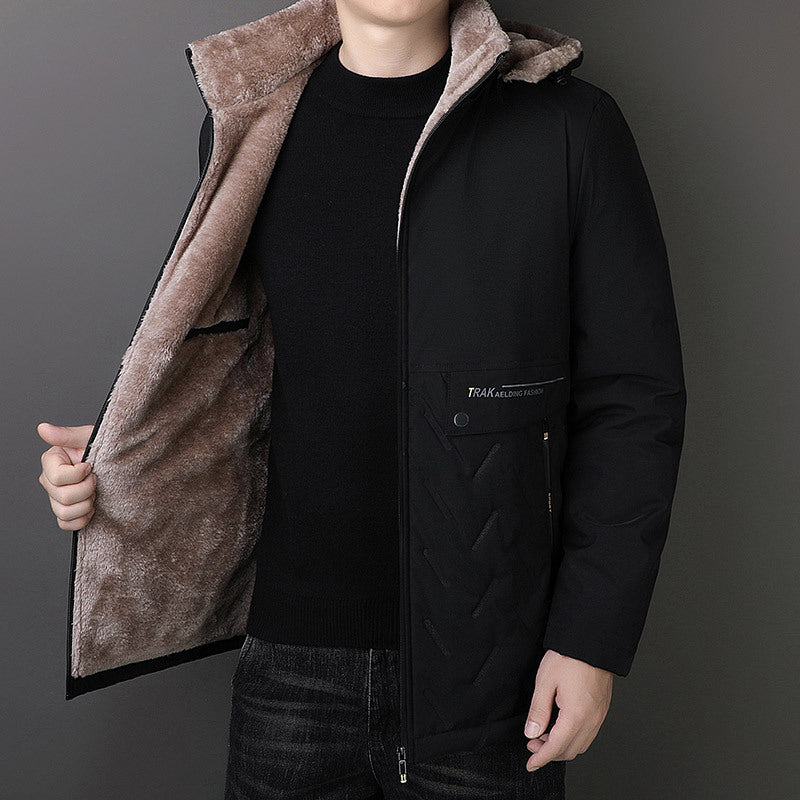 Herren Thermo-Parka mit Teddyfutter und Kapuze Nord Taschen