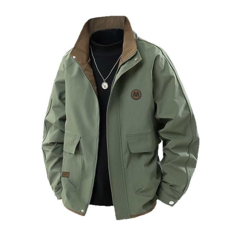 Herren Kurz geschnittene Softshell‑Utility‑Jacke mit Stehkragen und Pattentaschen Nord Taschen