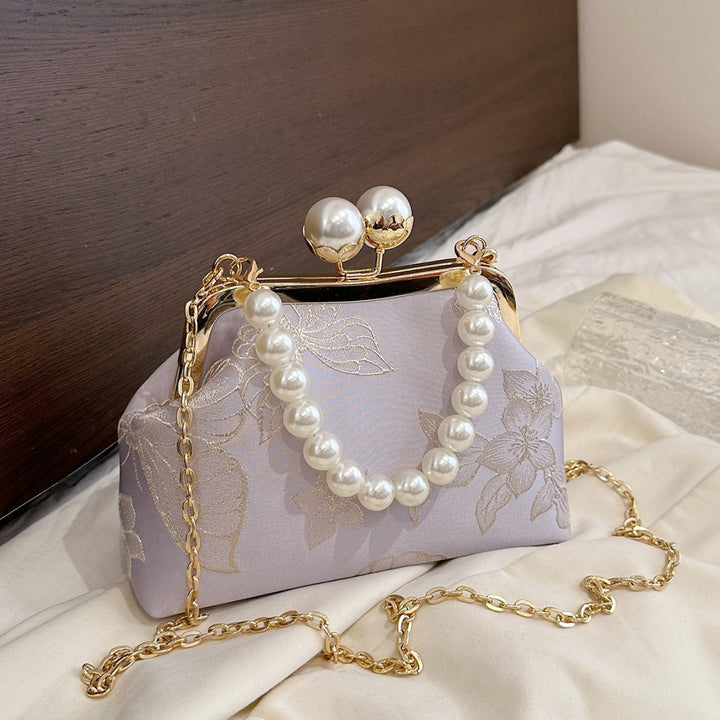 Damen elegante Abendtasche mit Perlenbesatz Nord Taschen