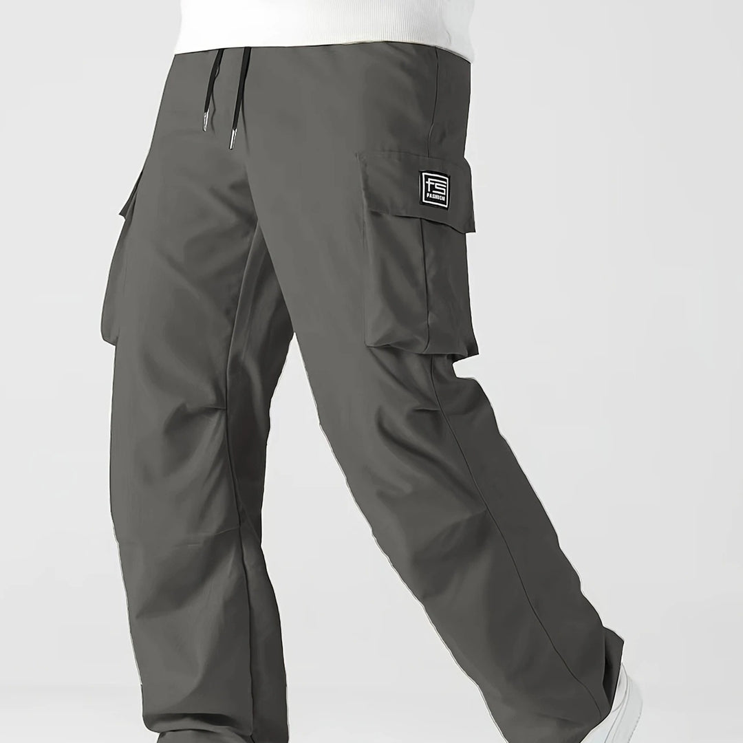 Herren Relaxed Cargo-Hose mit Tunnelzugbund, großen Klapp‑Utilitytaschen und geradem Bein Nord Taschen