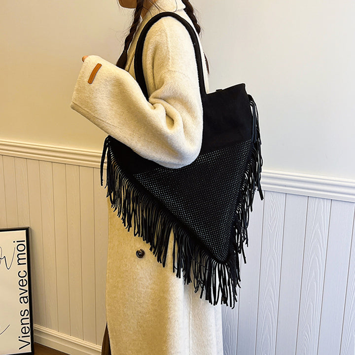 Damen modische Fransen-Handtasche mit Strassbesatz Nord Taschen