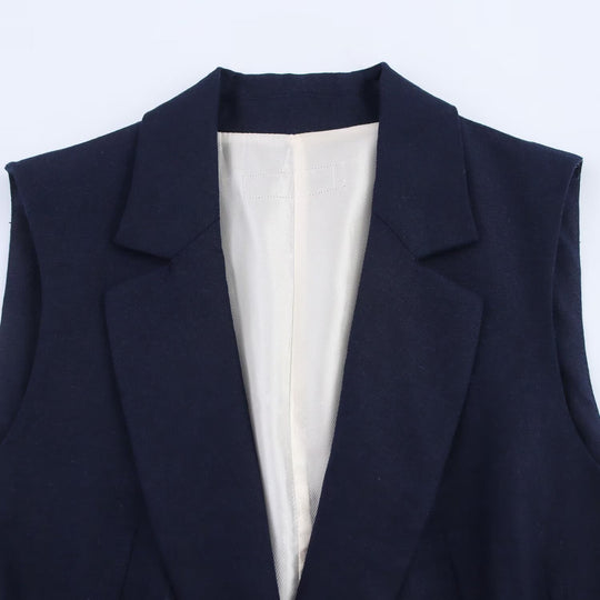 Damen Gerade geschnittene Stoffhose mit glattem Bund und klassischer Silhouette Nord Taschen