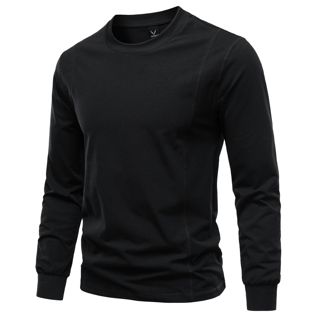 Herren Langarmshirt aus Stretch-Baumwollmix mit Rundhals und Flachnähten Nord Taschen