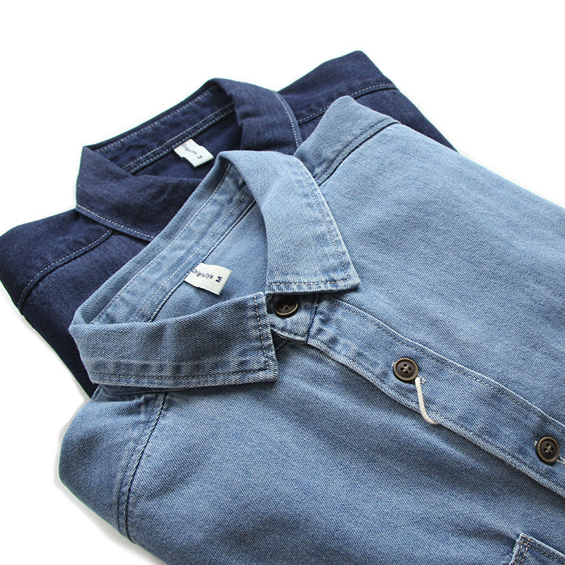 Herren Denim-Worker-Hemdjacke mit Brusttaschen und lockerer Passform Nord Taschen