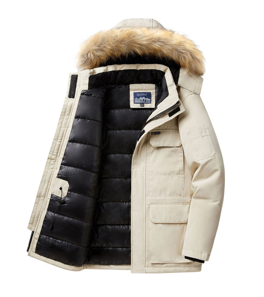 Herren Expedition-Parka mit abnehmbarer Kapuze und Kunstfellbesatz Nord Taschen