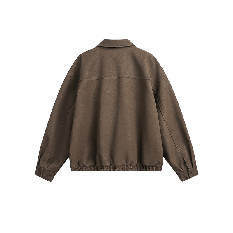 Unisex Boxy-Blousonjacke mit durchgehendem Metallreißverschluss und Hemdkragen Nord Taschen
