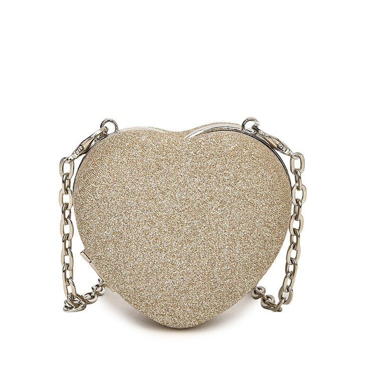 Damen Clutch im Herzen-Design mit eleganter Glitzer-Oberfläche Nord Taschen