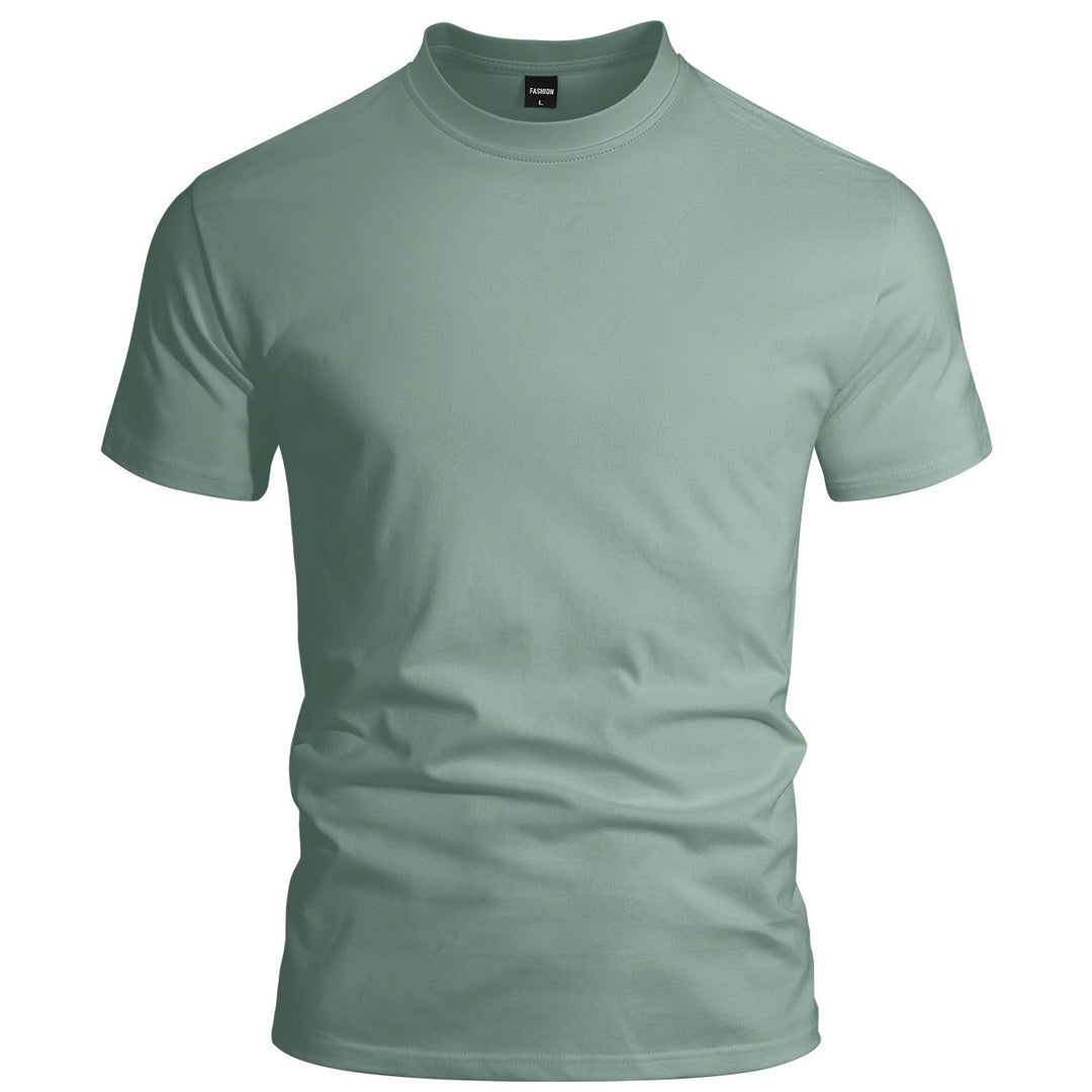 Herren nan eng anliegendes Rundhals-Basicshirt aus Singlejersey mit verstärktem Nackenband