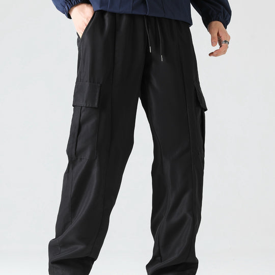 Herren Tapered Cargo-Jogginghose mit flachem Tunnelzug, Mehrfachtaschen & schmalem Knöchelsaum Nord Taschen
