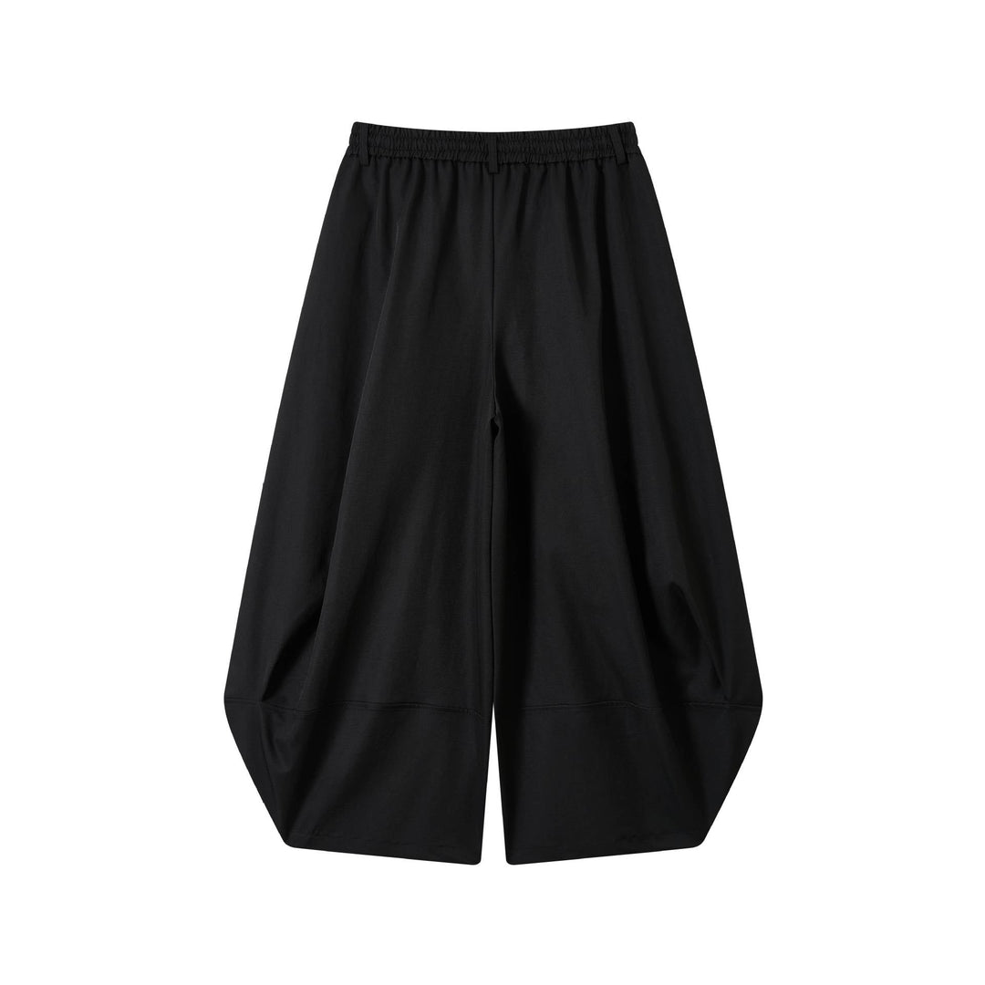 Damen Weite High-Waist Bermuda-Hose mit Bundfalten und Kordel Nord Taschen