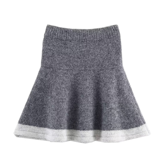 Damen Zweiteiliges Strick-Set mit Norwegermuster-Cardigan und ausgestelltem Rock Nord Taschen
