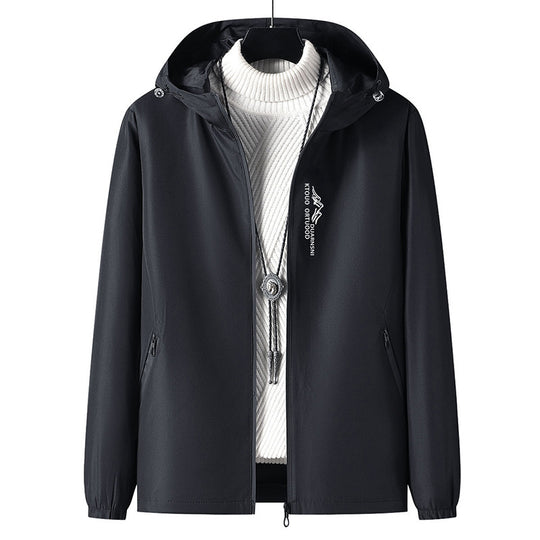 Herren Leichte Outdoor-Jacke mit verstellbarem Kapuzenkragen Nord Taschen