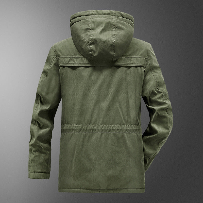 Herren gefütterter Kapuzenparka mit Thermo-Teddyfutter, winddichter Baumwollmix-Außenschale und Mehrfachtaschen Nord Taschen