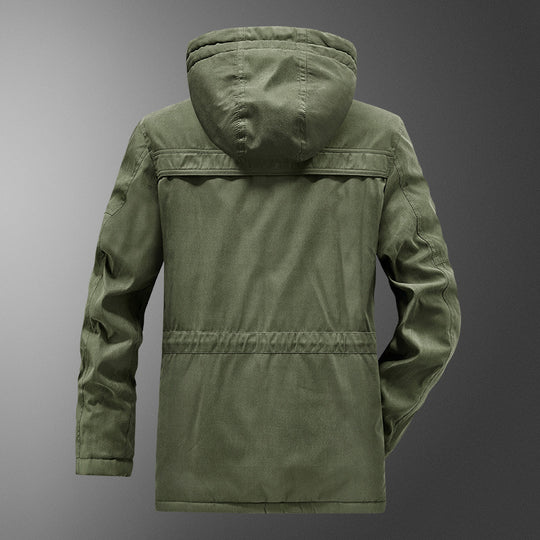 Herren gefütterter Kapuzenparka mit Thermo-Teddyfutter, winddichter Baumwollmix-Außenschale und Mehrfachtaschen Nord Taschen