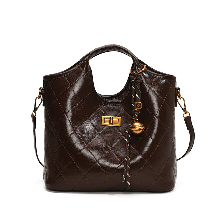 Damen modische Handtasche mit elegantem Steppmuster und abnehmbaren Anhänger Nord Taschen