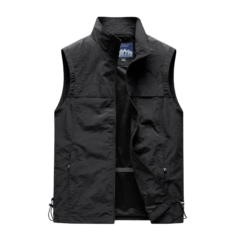 Herren  leichte winddichte Outdoorweste mit Reißverschlusstaschen und atmungsaktivem Mesh-Futter Nord Taschen