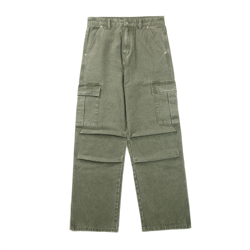 Herren Gerade Cargohose aus schwerem Baumwoll‑Twill mit Kniefalten und großen Klappentaschen Nord Taschen