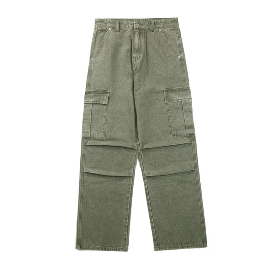 Herren Gerade Cargohose aus schwerem Baumwoll‑Twill mit Kniefalten und großen Klappentaschen Nord Taschen