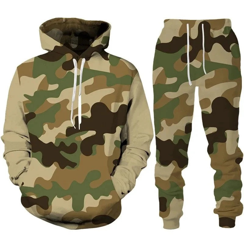 Herren Stylisches Kapuzensweatshirt und Jogginghose Set Nord Taschen