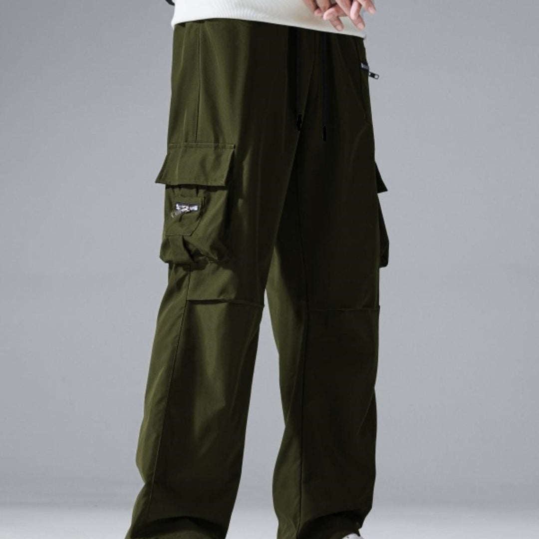 Herren Baggy‑Utility‑Cargohose mit Mehrfachtaschen, verstärkten Knieeinsätzen & Kordelbund Nord Taschen