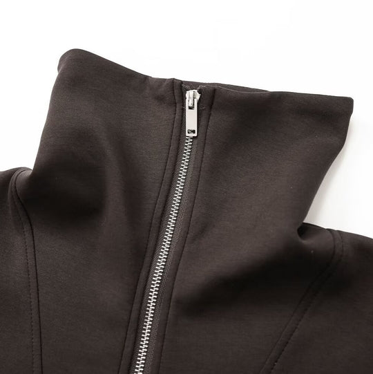 Damen Oversize-Sweatshirt mit hohem Stehkragen und Halbzip Nord Taschen