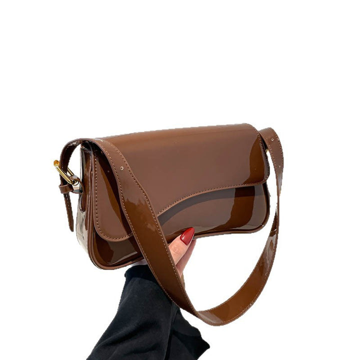 Damen elegante Schultertasche mit glänzendem Finish Nord Taschen