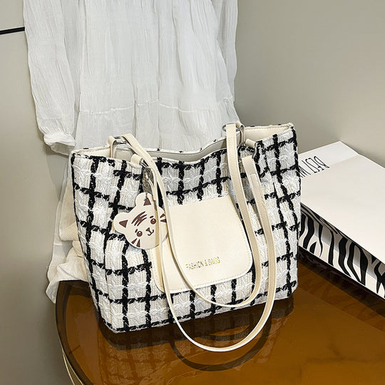 Damen modische Tragetasche im eleganten Karomuster Nord Taschen