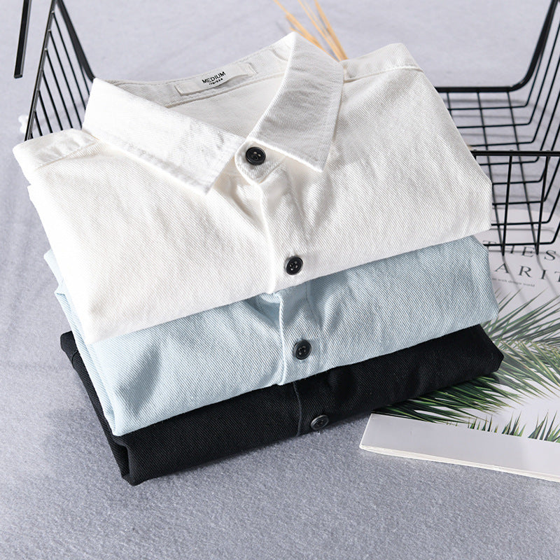 Herren Leichtes Baumwoll-Langarmhemd im Overshirt‑Stil mit Pattentasche und kontrastreichen Knöpfen Nord Taschen
