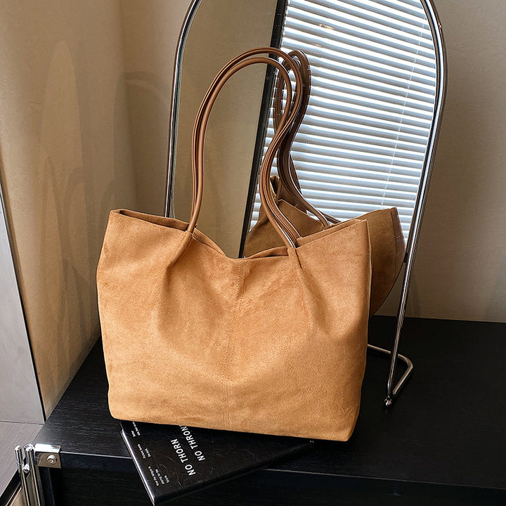 Damen geräumige Shopper-Tasche aus weichem Wildleder Nord Taschen