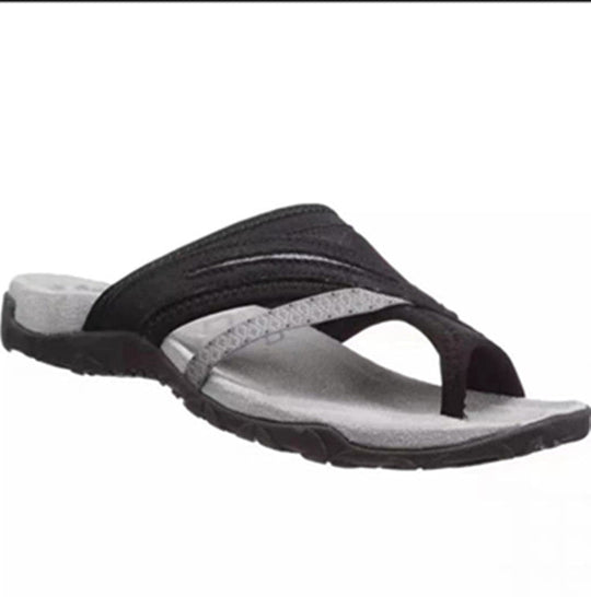 Damen bequeme Zehentrenner-Sandalen mit anatomischer Fußbettgestaltung