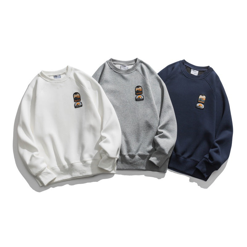 Unisex Oversize-Sweatshirt mit Raglanärmeln und Berg-Patch Nord Taschen