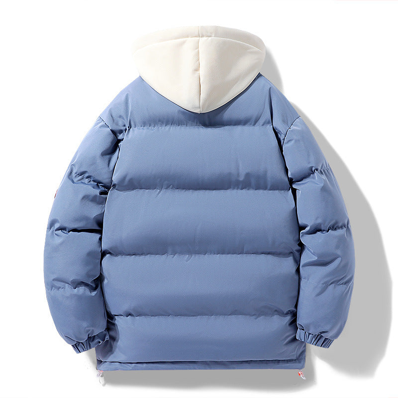 Herren Wattierte Pufferjacke mit kontrastfarbener Kapuze, winddichter Außenhülle und Kordelzug Nord Taschen