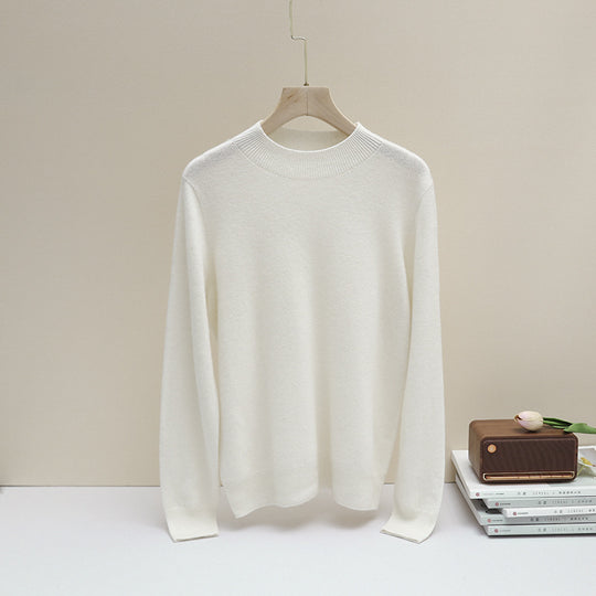 Damen Feiner Longsleeve-Rundhalspullover mit verstärktem Rippenkragen & schmeichelnder Hüftlänge Nord Taschen