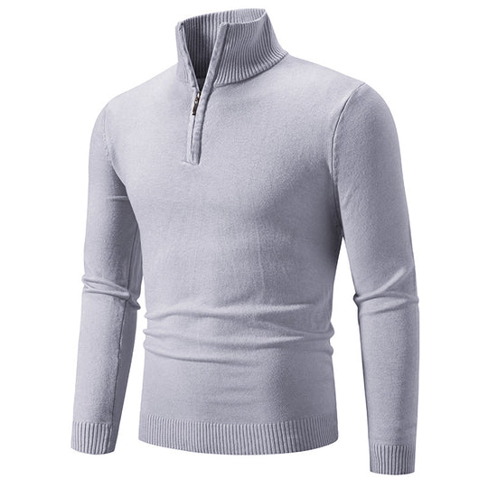Herren Slim-Fit Halbzip-Mockneck Feinstrickpullover mit geripptem Kragen Nord Taschen
